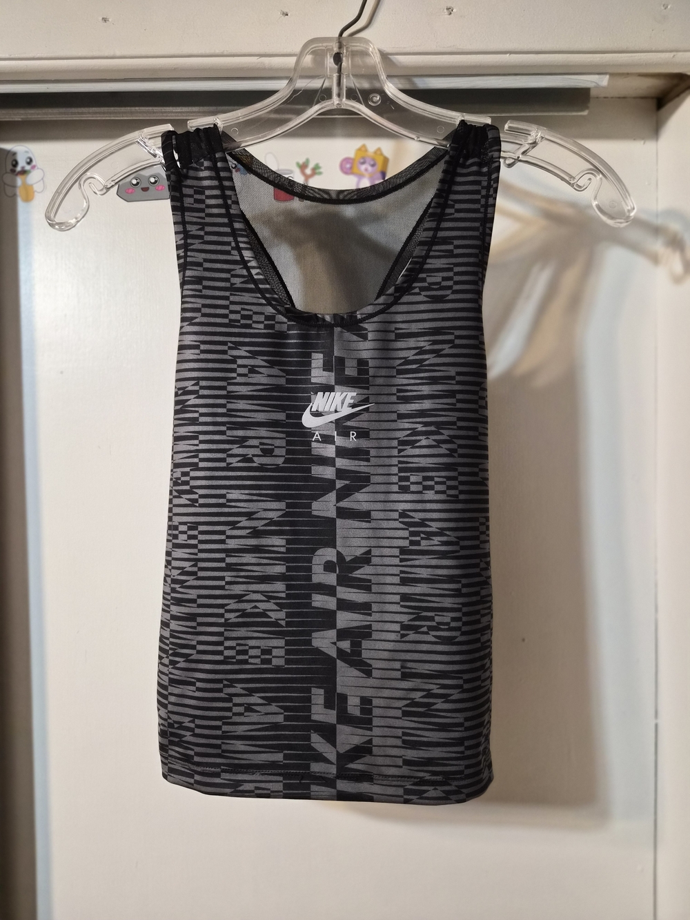 Nike Women's Black & Gray Geometric Racerback Tank Top